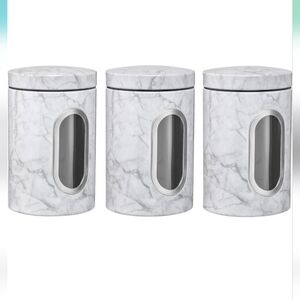 Food Storage Containers. Black & White Marble Pattern. 3 Pack. NWT.